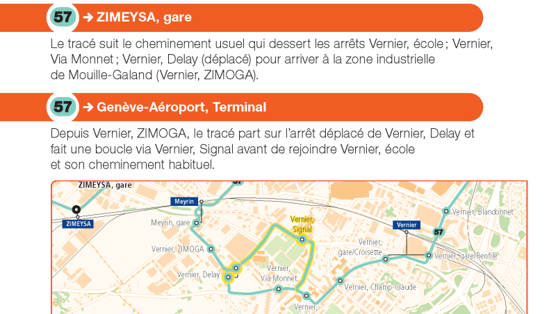 Adaptation tracé ligne 57